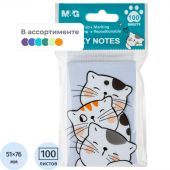 Стикеры с клеевым краем M&G So Many Cats, 76x51мм, 100 л, в ассорт