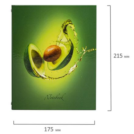 Тетрадь на кольцах А5 (175х215 мм), 240 листов, твердый картон, клетка, с разделителями, BRAUBERG, Авокадо, 404098 Тетрадь на кольцах А5 (175х215 мм), 240 листов, твердый картон, клетка, с разделителями, BRAUBERG, Авокадо, 404098