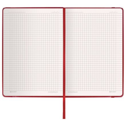 Блокнот А5 (148x218 мм), BRAUBERG "Metropolis Special", под кожу, 80 л., резинка, клетка, красный, 111575