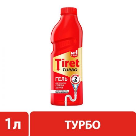 Средство для прочистки труб TIRET TURBO гель, 1л