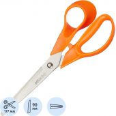 Ножницы Attache Orange 177 мм с пластиковыми анатомическими ручками оранжевого цвета