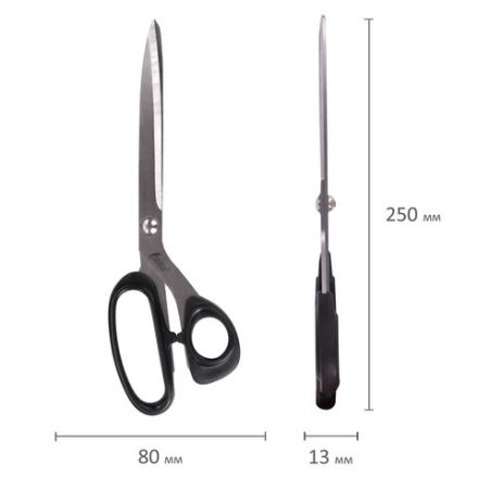 Ножницы портновские ОСТРОВ СОКРОВИЩ "КЛАССИК", 250 мм, черные, блистер, 237453 Ножницы портновские ОСТРОВ СОКРОВИЩ "КЛАССИК", 250 мм, черные, блистер, 237453