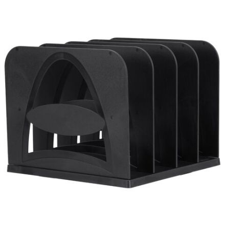 Лоток-сортер для бумаг BRAUBERG GRAND OFFICE, 4 отделения, 210х210х170 мм, сборный, черный, 238113