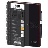 Бизнес-тетрадь Mariner Wisdom А5 120 листов черная в клетку 3 разделителя на спирали (148х205 мм)