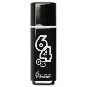 Флеш-диск 64 GB, SMARTBUY Glossy, USB 2.0, черный, SB64GBGS-K Флеш-диск 64 GB, SMARTBUY Glossy, USB 2.0, черный, SB64GBGS-K