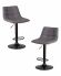 Набор 2 шт Стул барный DOBRIN TAILOR BLACK, серая ткань (188-55)