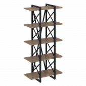 Loft Стеллаж на регулируемых опорах-5 полок VR.L-MST.O-5.4V Дуб аризона/Чёрный металл 800*400*1650