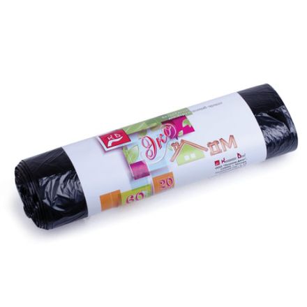 Мешки для мусора, 60 л, черные, в рулоне 20 шт., ПНД, 7 мкм, 60х70 см, эконом, КБ, "ЭкоДом", 1749 Мешки для мусора, 60 л, черные, в рулоне 20 шт., ПНД, 7 мкм, 60х70 см, эконом, КБ, "ЭкоДом", 1749
