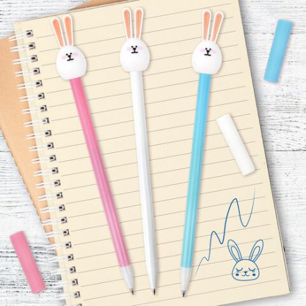 Ручка с топпером шариковая ЮНЛАНДИЯ "Ушастый зайка", корпус ассорти, СИНЯЯ, пишущий узел 0,7 мм, 143782 Ручка с топпером шариковая ЮНЛАНДИЯ "Ушастый зайка", корпус ассорти, СИНЯЯ, пишущий узел 0,7 мм, 143782