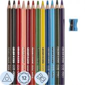 Карандаши цветные Deli EC00600 Color Kids трехгран. 12цв/наб. Jumbo Карандаши цветные Deli EC00600 Color Kids трехгран. 12цв/наб. Jumbo