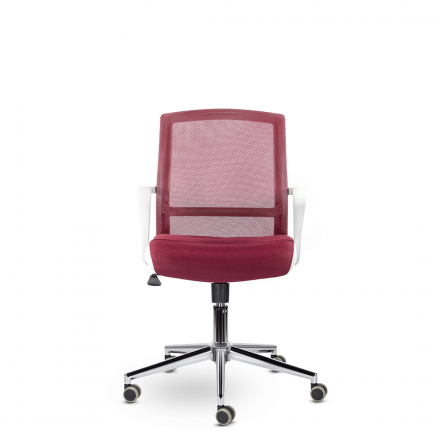 Кресло СН-503 Дэли белый хром Ср ТW-13/Е13-к/Е01-к (бордовый)