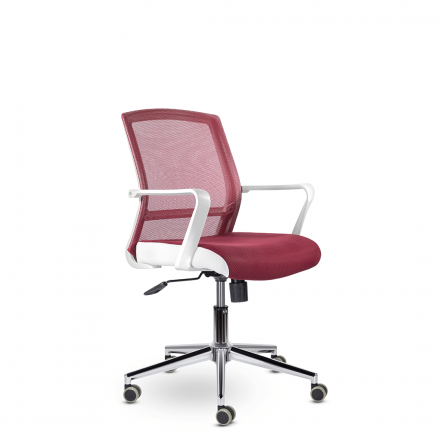 Кресло СН-503 Дэли белый хром Ср ТW-13/Е13-к/Е01-к (бордовый)