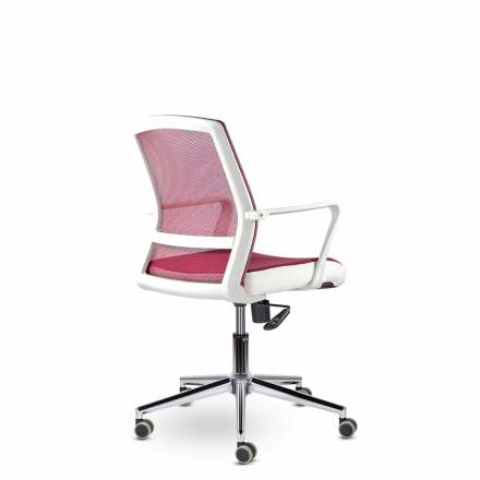 Кресло СН-503 Дэли белый хром Ср ТW-13/Е13-к/Е01-к (бордовый)