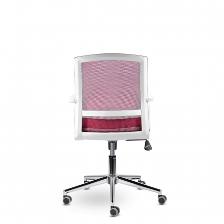 Кресло СН-503 Дэли белый хром Ср ТW-13/Е13-к/Е01-к (бордовый)