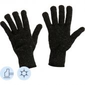 Перчатки защитные трикотажные КОМУС утепленные цв. черный (5 пар/уп)