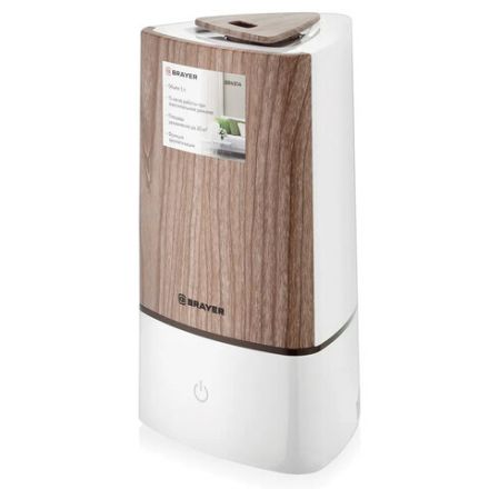 Увлажнитель воздуха BRAYER BR4914, объем бака 3 л, 22 Вт, арома-контейнер, коричневый/белый Увлажнитель воздуха BRAYER BR4914, объем бака 3 л, 22 Вт, арома-контейнер, коричневый/белый
