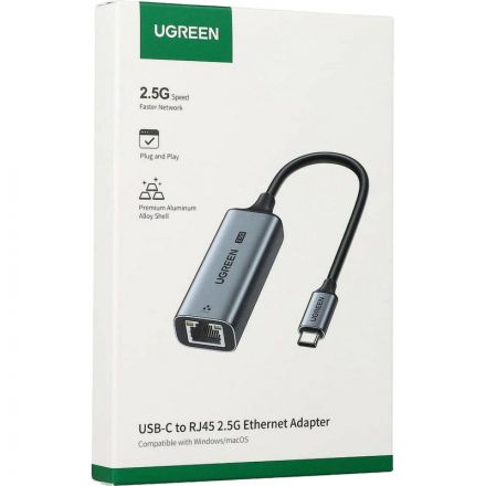 Сетевой адаптер UGREEN CM648 (25051) USB-A 3.0 to RJ45 2.5G серый
