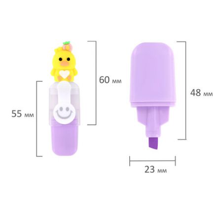 Набор текстовыделителей с топперами 6 ЦВЕТОВ ПАСТЕЛЬ, "НЕЖНЫЕ ЦЫПЛЯТА", линия 1-4мм, FUNSTER (ФАНСТЕР), 152653