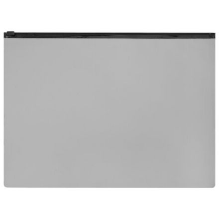 Папка-конверт СЕКЬЮРИТИ на молнии А4 (230х333 мм), ПВХ, непрозрачная, серая, STAFF, 274078