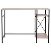 Стол BRABIX "SMART CD-018", 1100х600х765 мм, ЛОФТ, 2 полки, металл/ЛДСП ясень шимо светлый, каркас черный, 641945