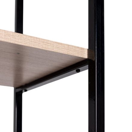 Стол BRABIX "SMART CD-018", 1100х600х765 мм, ЛОФТ, 2 полки, металл/ЛДСП ясень шимо светлый, каркас черный, 641945