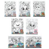 Картина детская по контуру, АССОРТИ 7 видов, 15х20 см, на подрамнике, акрил, кисти, МУЛЬТИ АРТ, 5896