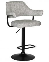 Стул барный DOBRIN CHARLY BLACK, светло-серый твид (LEO04)