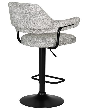 Стул барный DOBRIN CHARLY BLACK, светло-серый твид (LEO04)