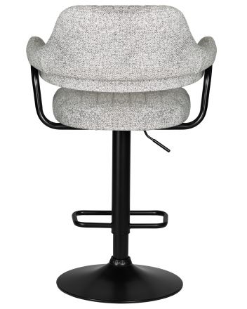 Стул барный DOBRIN CHARLY BLACK, светло-серый твид (LEO04)
