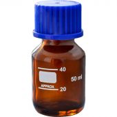 Банка 50мл с делениями, с навинчив.крышкой, темное стекло, 10шт/уп 10007209