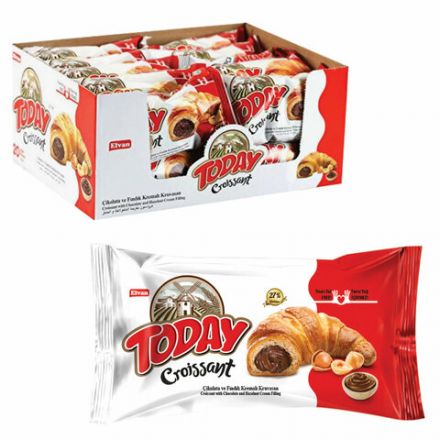 Круассан TODAY с шоколадной начинкой, ТУРЦИЯ, 20 шт. по 40 г, в шоу-боксе, 1378т