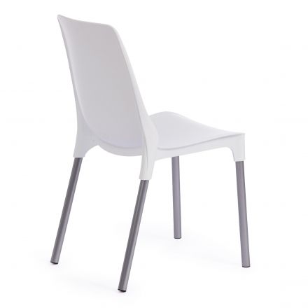 Стул GENIUS (mod 75) металл/пластик, 46x56x84cм, белый/ножки хром