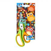 Ножницы детские №1School 13,5 см, Веселые совята резиновые ручки