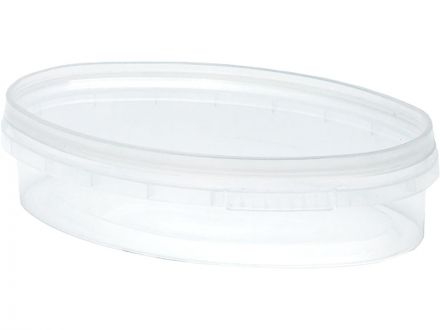 Контейнер п/п 0,22л. овальный, с прозрачной крышкой цв. прозрачный