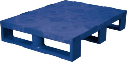 Паллет 800х600х150 сплошной, на 3-х полозьях  синий