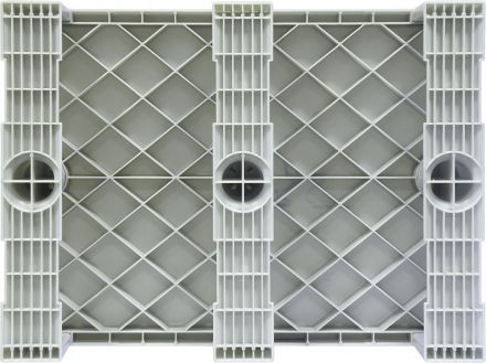 Паллет 800х600х150 сплошной, на 3-х полозьях  синий