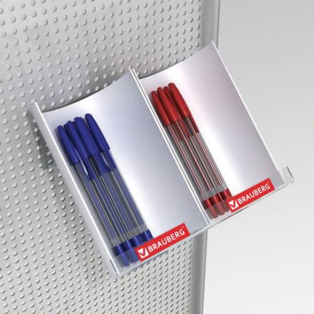 Желоб навесной/настольный для ручек и карандашей BRAUBERG, 2 отделения, 19х25 см, белый, 504261 Желоб навесной/настольный для ручек и карандашей BRAUBERG, 2 отделения, 19х25 см, белый, 504261