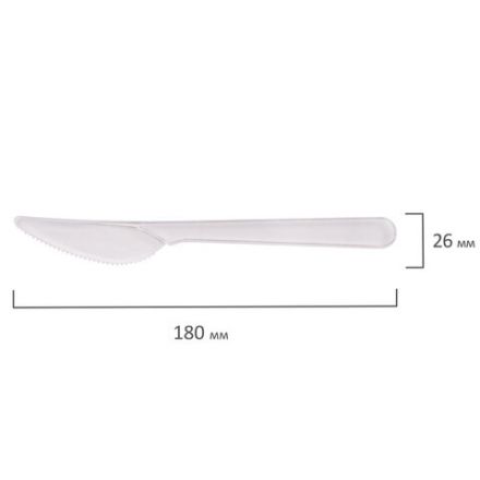 Нож одноразовый пластиковый 180 мм, прозрачный, КОМПЛЕКТ 50 шт., ЭТАЛОН, WELDAY (ВЭЛДЭЙ), 607843