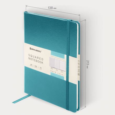 Блокнот А5 (148х218 мм), BRAUBERG ULTRA, балакрон, 80 г/м2, комбинированный блок, 100 л., бирюза, 113071