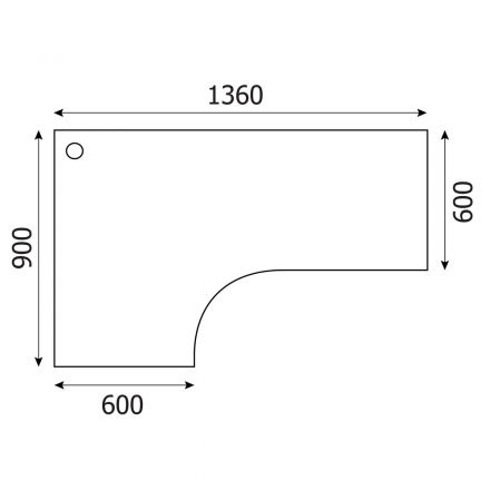 Стол SP Бюджет левый 2364 (402662) груша 1360