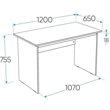 Стол компьютерный  ШС_Стол письменный Кастор 120х65 белый
