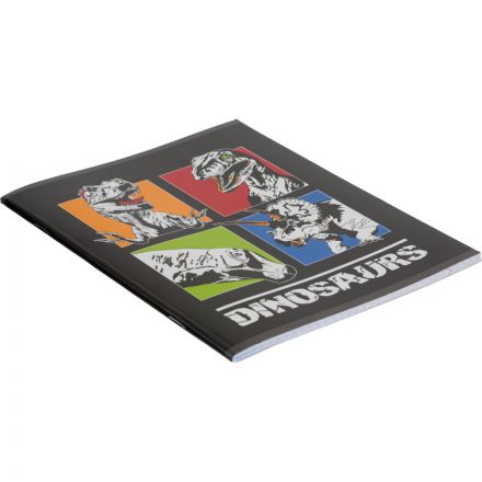 Тетрадь общая А5 48л №1School Dinosaurs,клет,скреп, ВД-лак