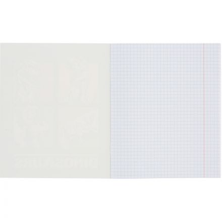 Тетрадь общая А5 48л №1School Dinosaurs,клет,скреп, ВД-лак