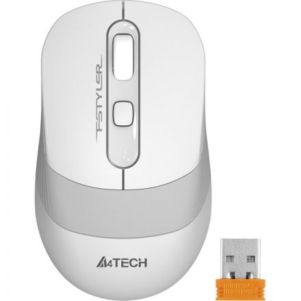 Мышь компьютерная A4Tech Fstyler (FG10 WHITE)бел/сер/2000dpi/беспроводн/3кн