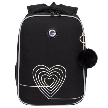 Ранец GRIZZLY анатомическая спинка, 2 отделения, для девочек, "INFINITY", 37х26х16 см, RAw-594-2/1