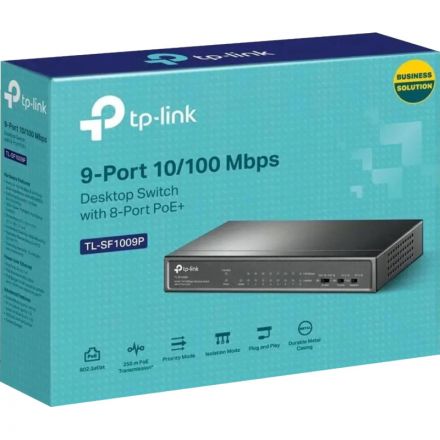 Коммутатор TP-Link TL-SF1009P 9x100Мбит/с 8PoE+ 65W неуправляемый