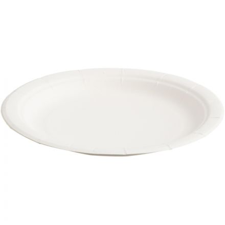 Тарелка одноразовая из ламинированной бумаги д 180 мм, 50шт/уп