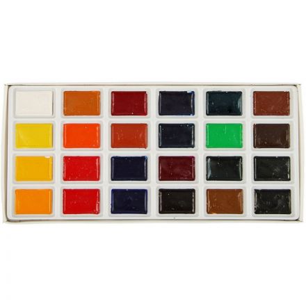 Набор акварельных красок Сонет 24 цвета кюветы