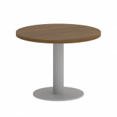 Home Office Стол журнальный круглый VR.SP-5-60.1G Орех/Серый металл 600*600*450