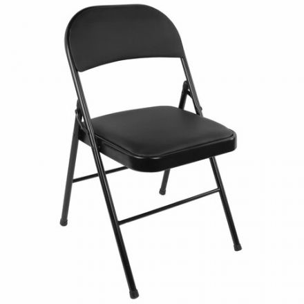 Стул складной BRABIX "Golf Plus CF-003 КОМФОРТ", черный каркас, кожзам черный, В КОРОБЕ, 533026 Стул складной BRABIX "Golf Plus CF-003 КОМФОРТ", черный каркас, кожзам черный, В КОРОБЕ, 533026